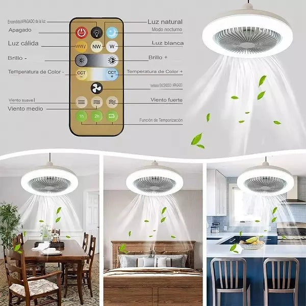 Ventilador De Techo Con Luz Led Control