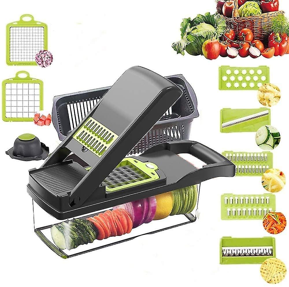 PICADOR Y CORTADOR DE VERDURAS Y FRUTAS 14 EN 1