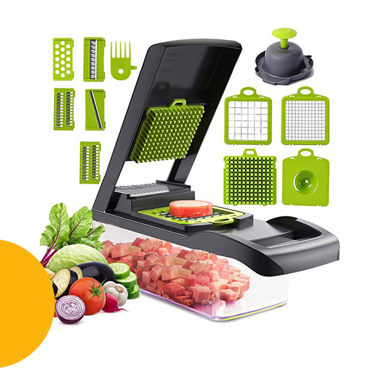 PICADOR Y CORTADOR DE VERDURAS Y FRUTAS 14 EN 1