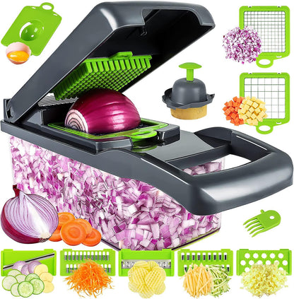 PICADOR Y CORTADOR DE VERDURAS Y FRUTAS 14 EN 1